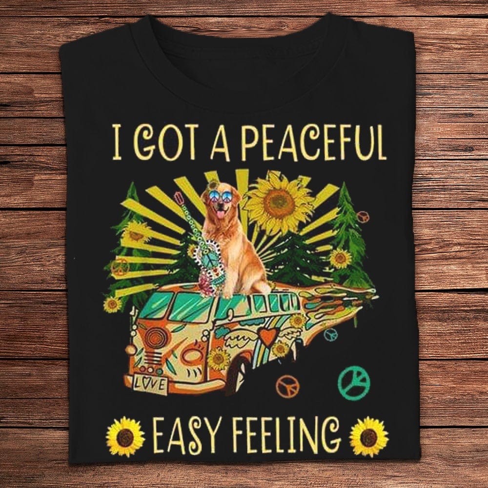 Camisetas hippies de Golden Retriever que me dan una sensación de paz y tranquilidad