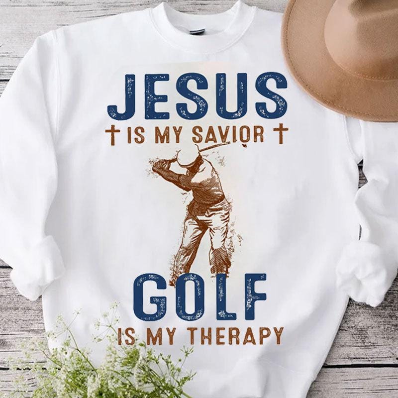 Jesus Is My Savior Golf Is My Therapy Shirts
