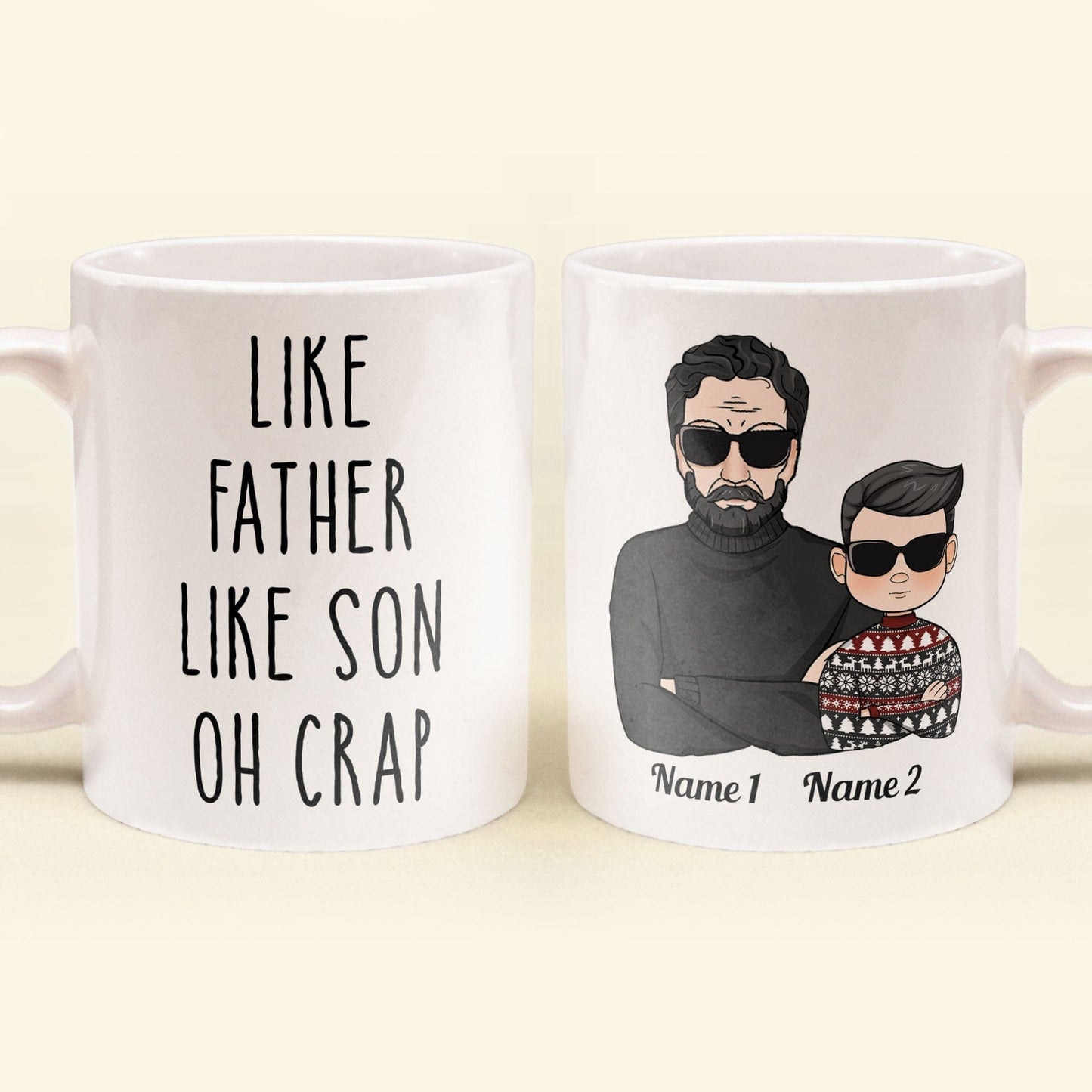 Personalized Like Father Like Son Oh Crap Father's Day Mug