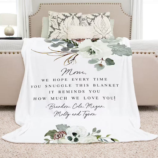 Para mi mamá Con amor de hijo/hija Manta de polar y sherpa personalizada para el Día de la Madre