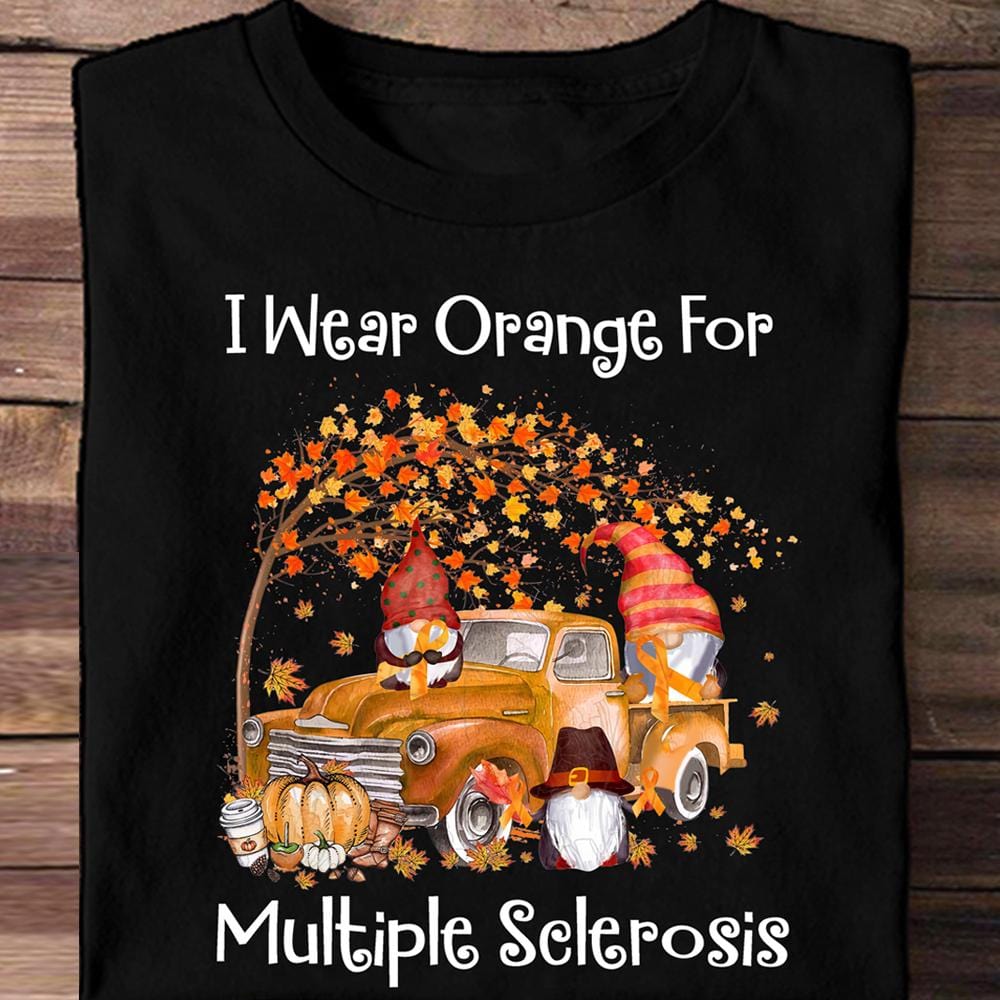 Camisetas de Halloween con el lema "Llevo naranja por la esclerosis múltiple"