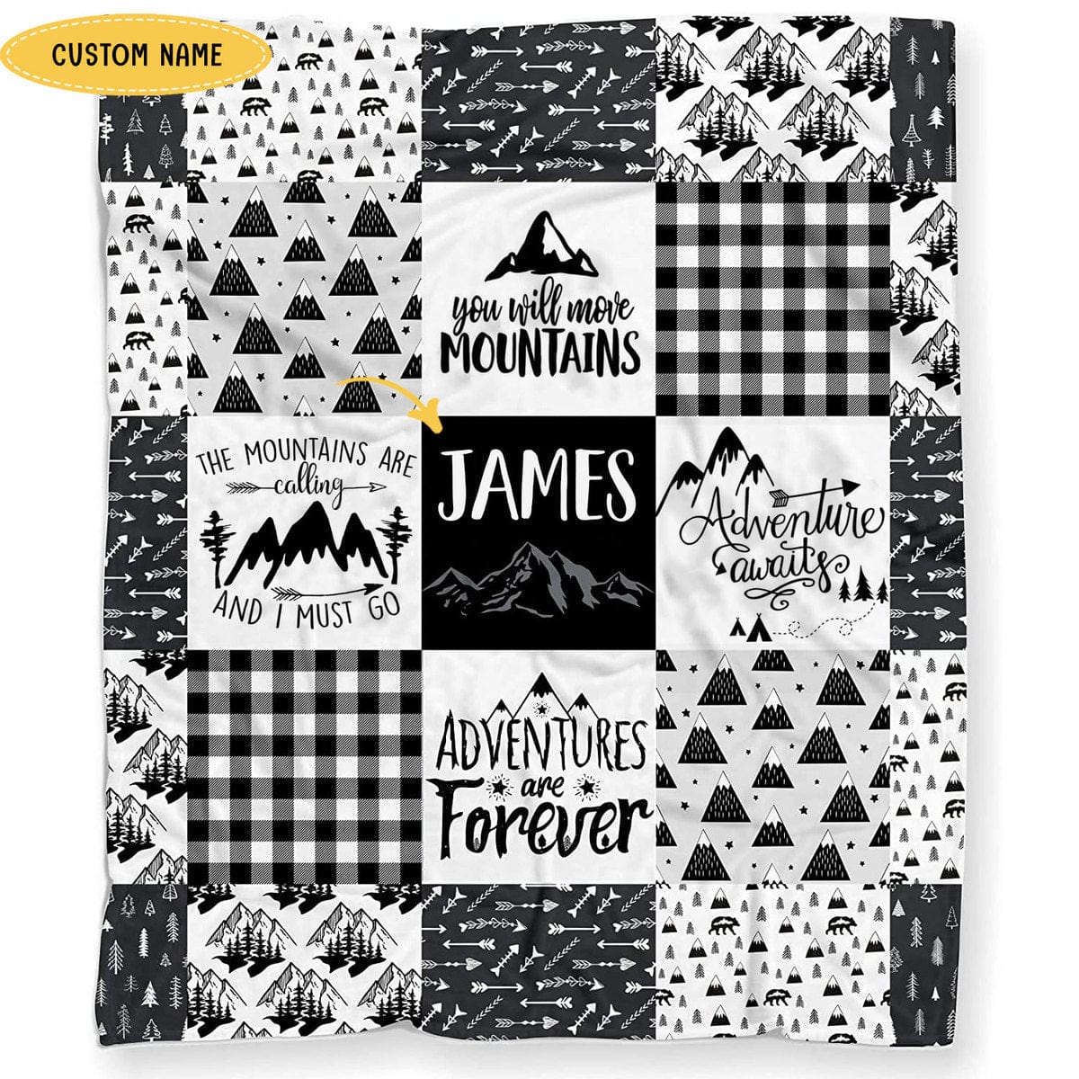 Manta de polar y sherpa personalizada con ciervos para senderismo