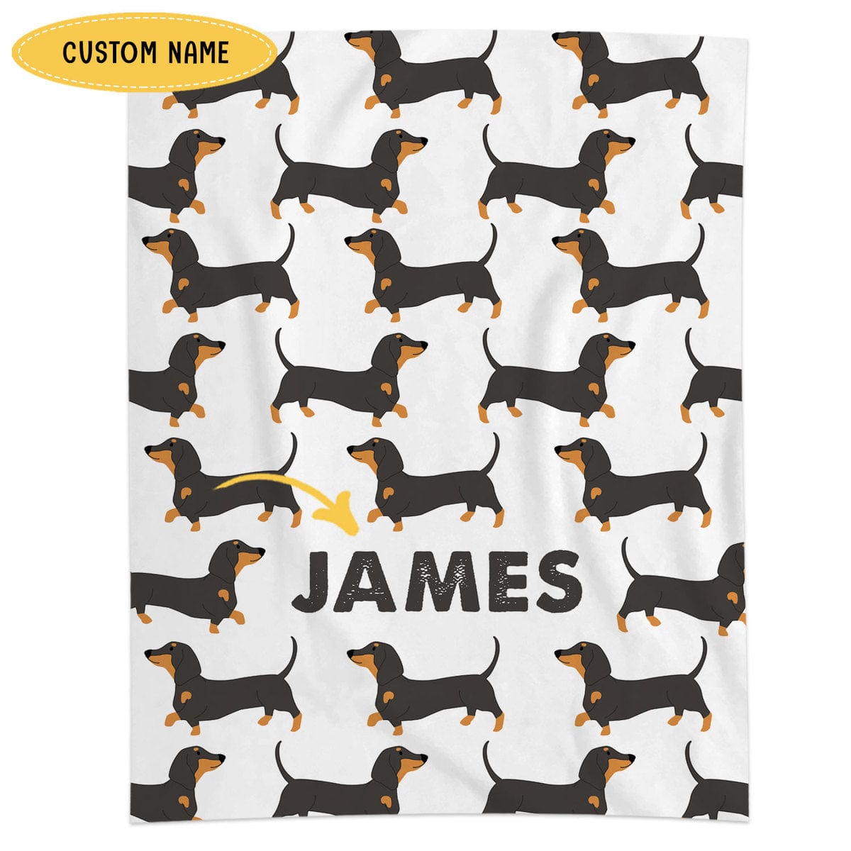 Manta de perro salchicha personalizada, polar y sherpa