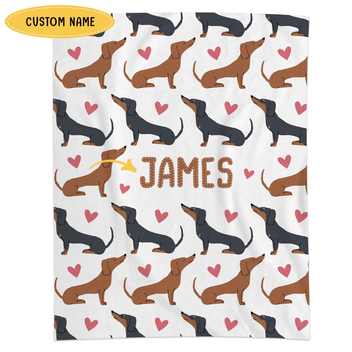 Manta de perro salchicha personalizada, polar y sherpa