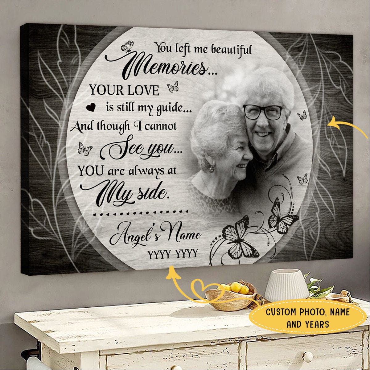 Póster conmemorativo personalizado "Me dejaste hermosos recuerdos", lienzo