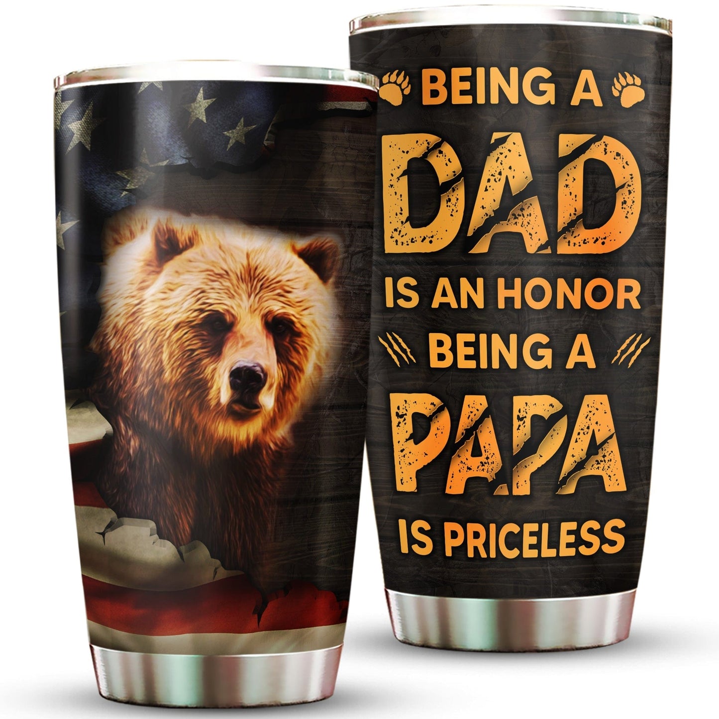 Papabear Ser papá es un honor Vaso del Día del Padre