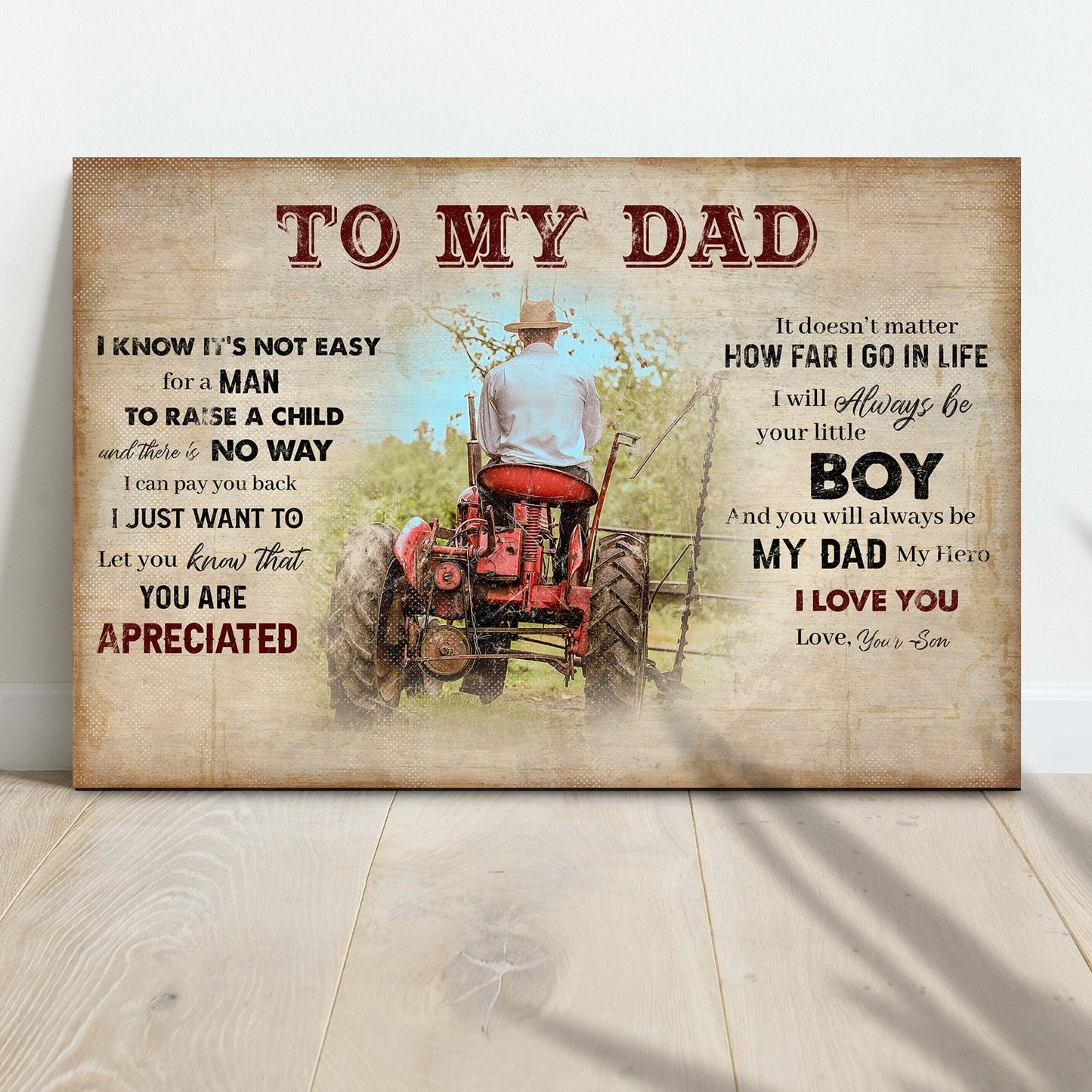 Póster personalizado para el Día del Padre, regalo de mi hijo para mi papá, lienzo