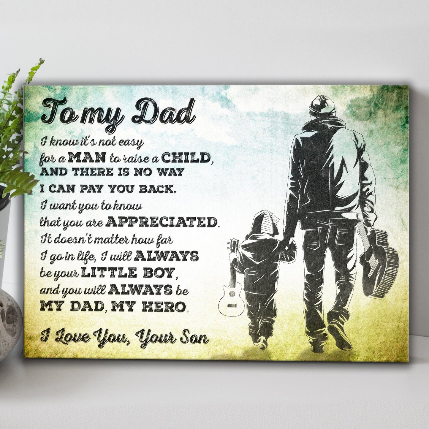 Póster, lienzo, regalo para el día del padre de mi hijo para mi papá