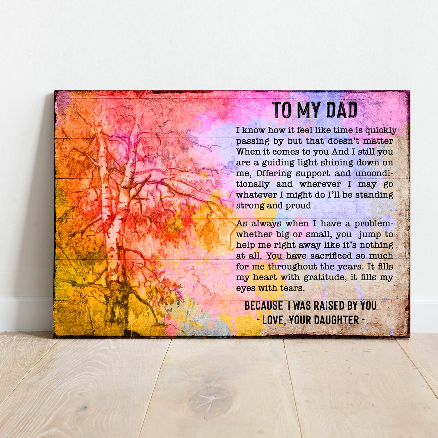 Póster del Día del Padre, regalo de mi hija para mi papá, lienzo