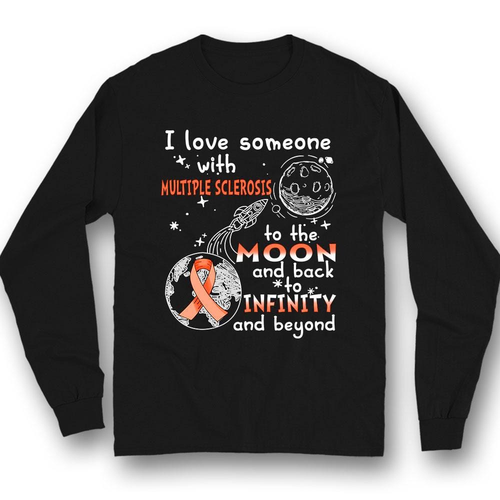 Amo a alguien con EM hasta la luna y de regreso, camiseta de concienciación sobre la esclerosis múltiple