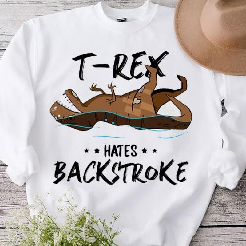 Camisetas de natación que odian el estilo espalda del T Rex