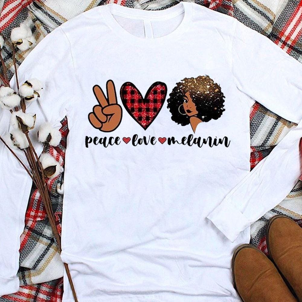 Camiseta afroamericana, paz, amor, melanina, mujeres negras, orgullo, cultura