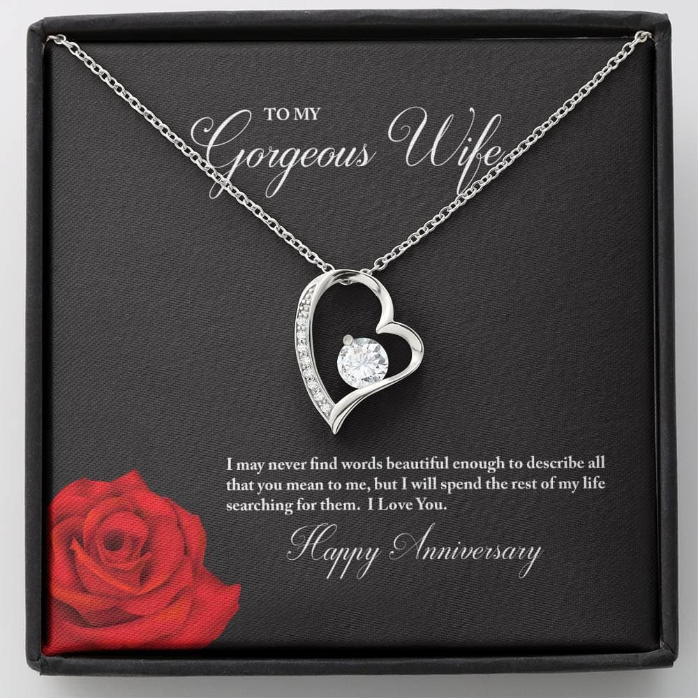 To My Gorgeous Wife Necklace I May Never Find Words Enough To Describe All That You Mean To Me I Will Spend The Rest Of Life Searching