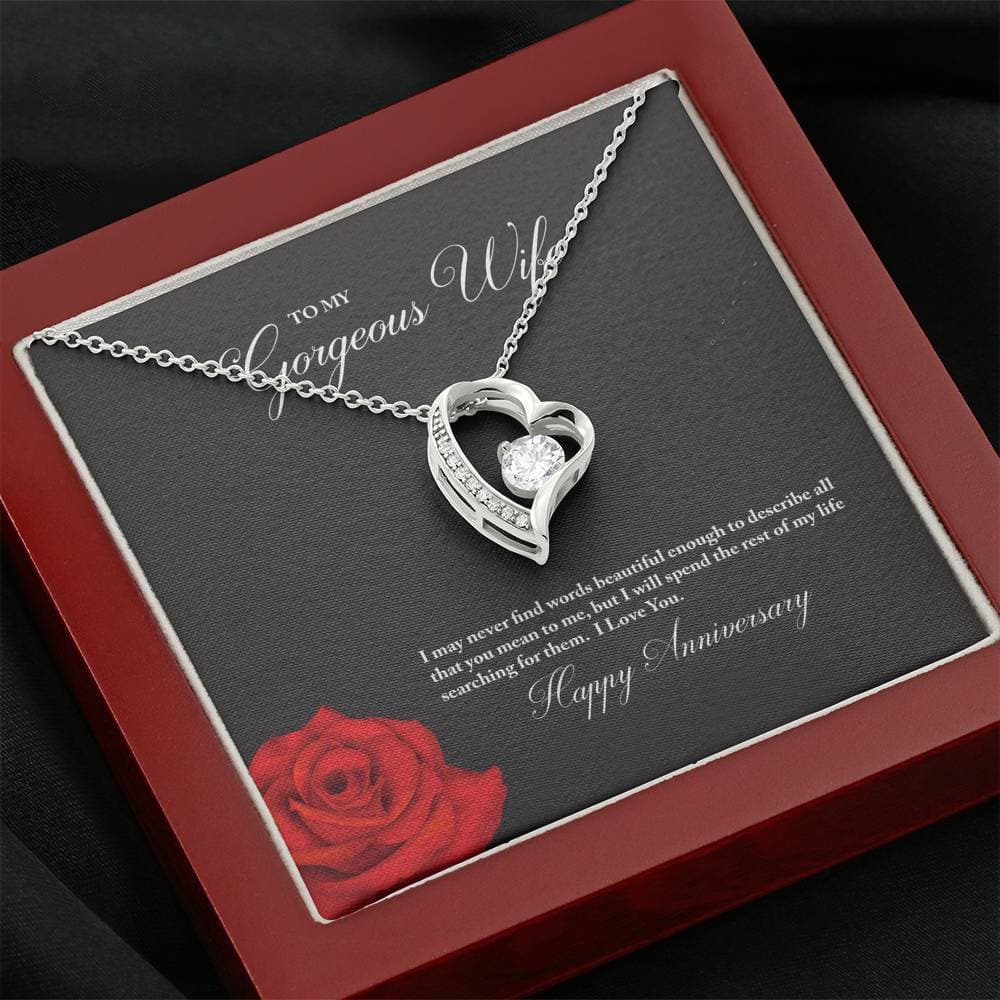 To My Gorgeous Wife Necklace I May Never Find Words Enough To Describe All That You Mean To Me I Will Spend The Rest Of Life Searching