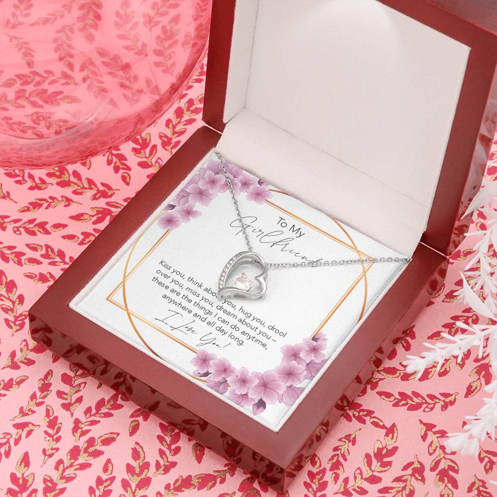 Collar para mi novia: besarte, pensar en ti, abrazarte, babear por ti, extrañarte, soñar contigo