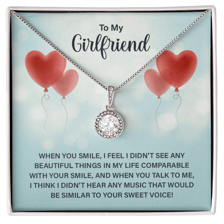 Collar para mi novia: cuando sonríes, no vi nada hermoso en mi vida que se pudiera comparar con tu sonrisa