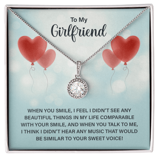 Collar para mi novia: cuando sonríes, no vi nada hermoso en mi vida que se pudiera comparar con tu sonrisa