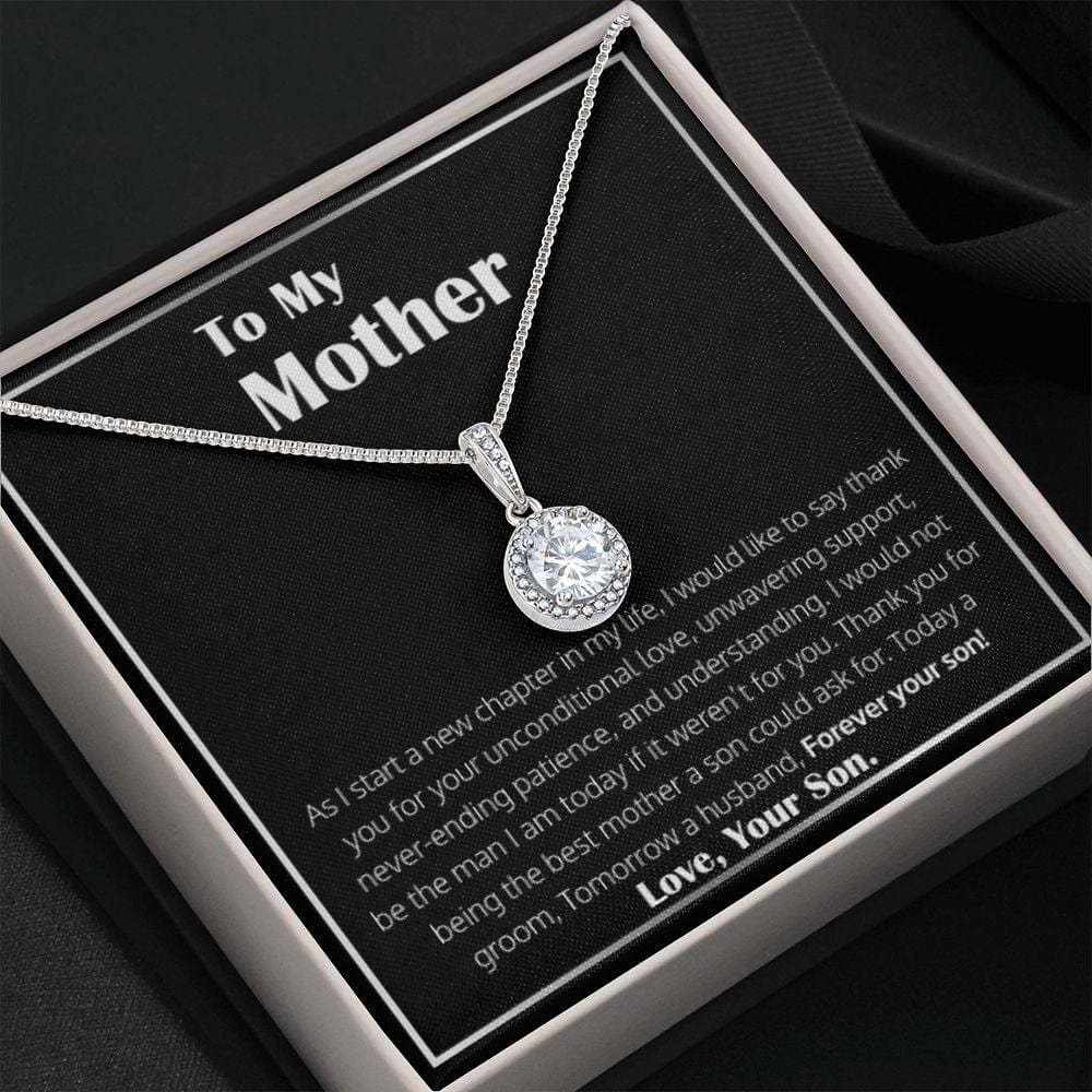 To My Mother Necklace From Her Son Wedding Gift From Groom - Thank You For Being The Best Mother A Son Could Ask For