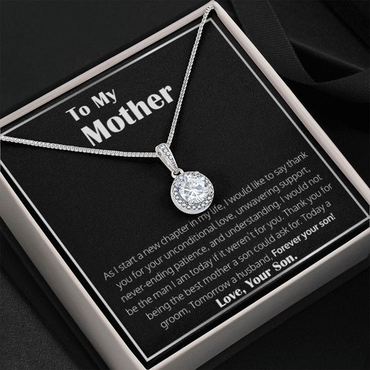 To My Mother Necklace From Her Son Wedding Gift From Groom - Thank You For Being The Best Mother A Son Could Ask For