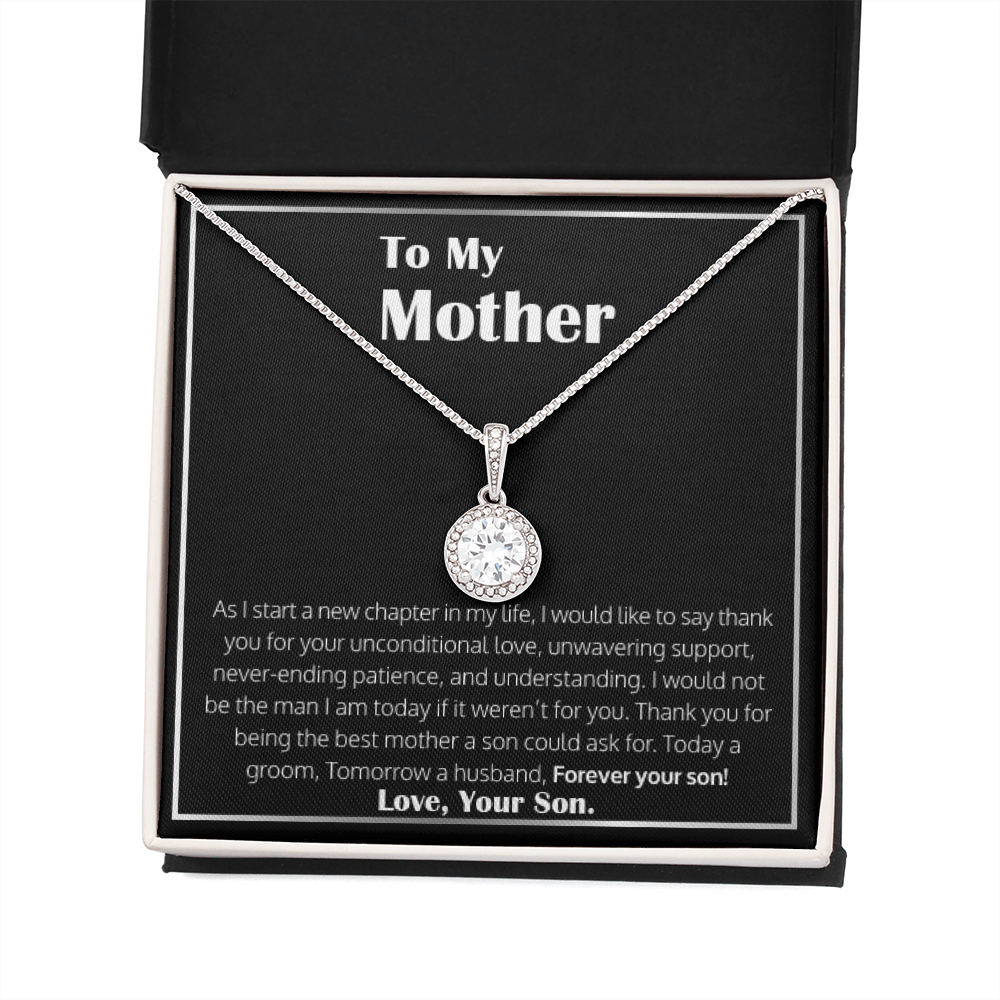 To My Mother Necklace From Her Son Wedding Gift From Groom - Thank You For Being The Best Mother A Son Could Ask For