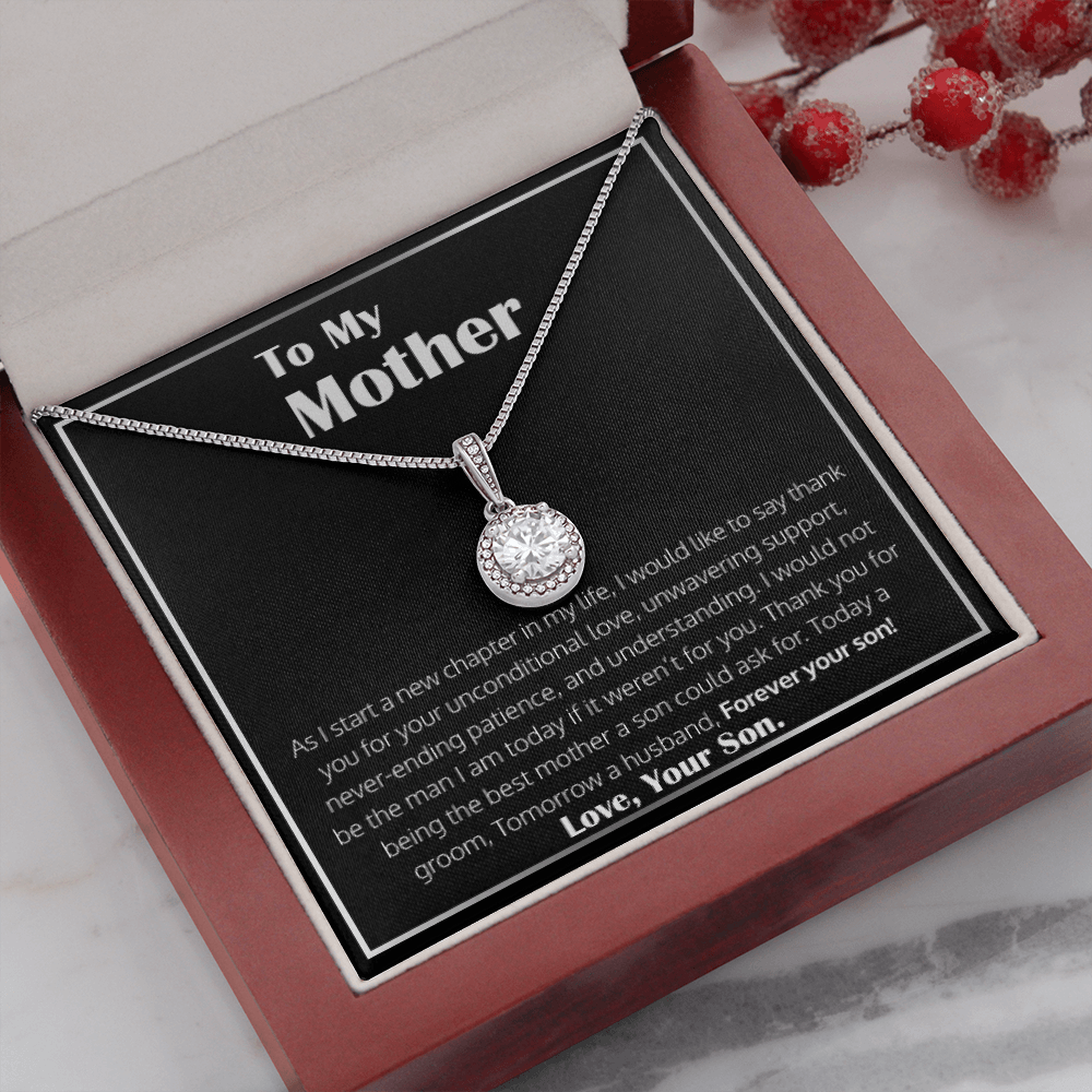 To My Mother Necklace From Her Son Wedding Gift From Groom - Thank You For Being The Best Mother A Son Could Ask For