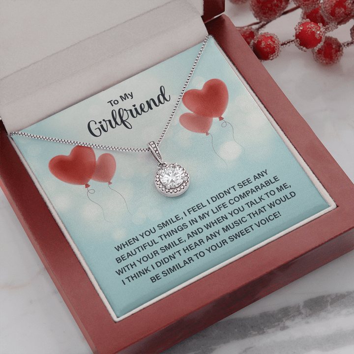 Collar para mi novia: cuando sonríes, no vi nada hermoso en mi vida que se pudiera comparar con tu sonrisa