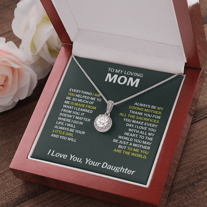 To My Loving Mom From Daughter - Love You With All My Heart To The World You May Be Just A Mother But To Me You Are The World