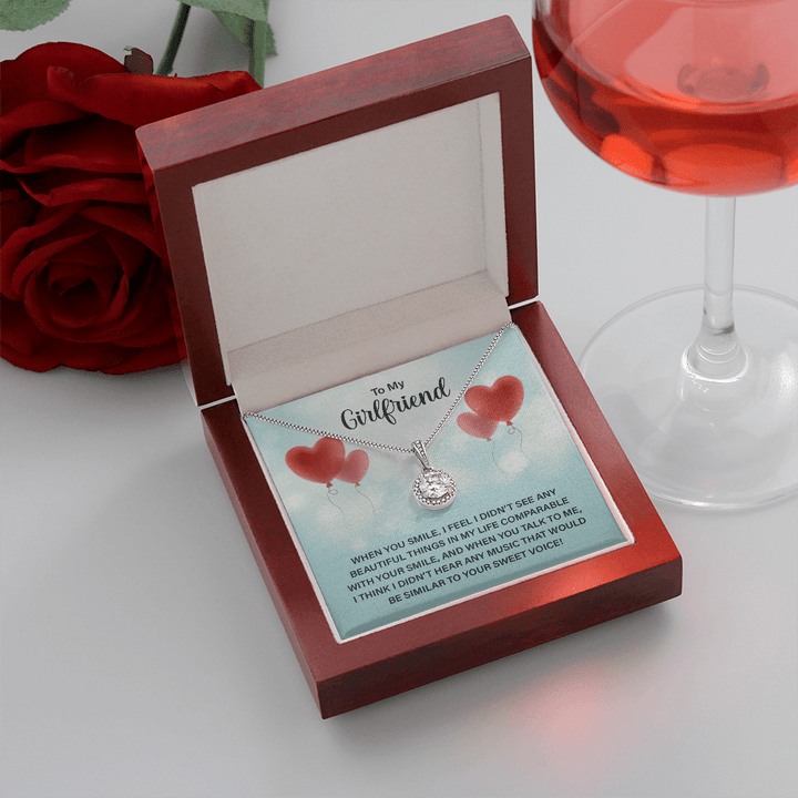 Collar para mi novia: cuando sonríes, no vi nada hermoso en mi vida que se pudiera comparar con tu sonrisa