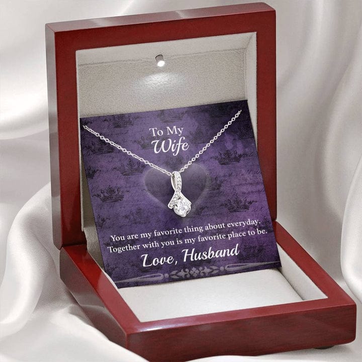 To My Wife Alluring Necklace From Loving Husband - You Are My Favorite Thing About Everyday Together With You Is My Favourite Place To Be