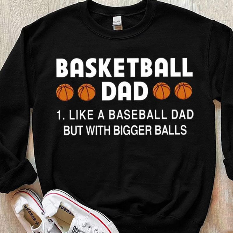 Papá del baloncesto como un papá del béisbol pero con pelotas más grandes