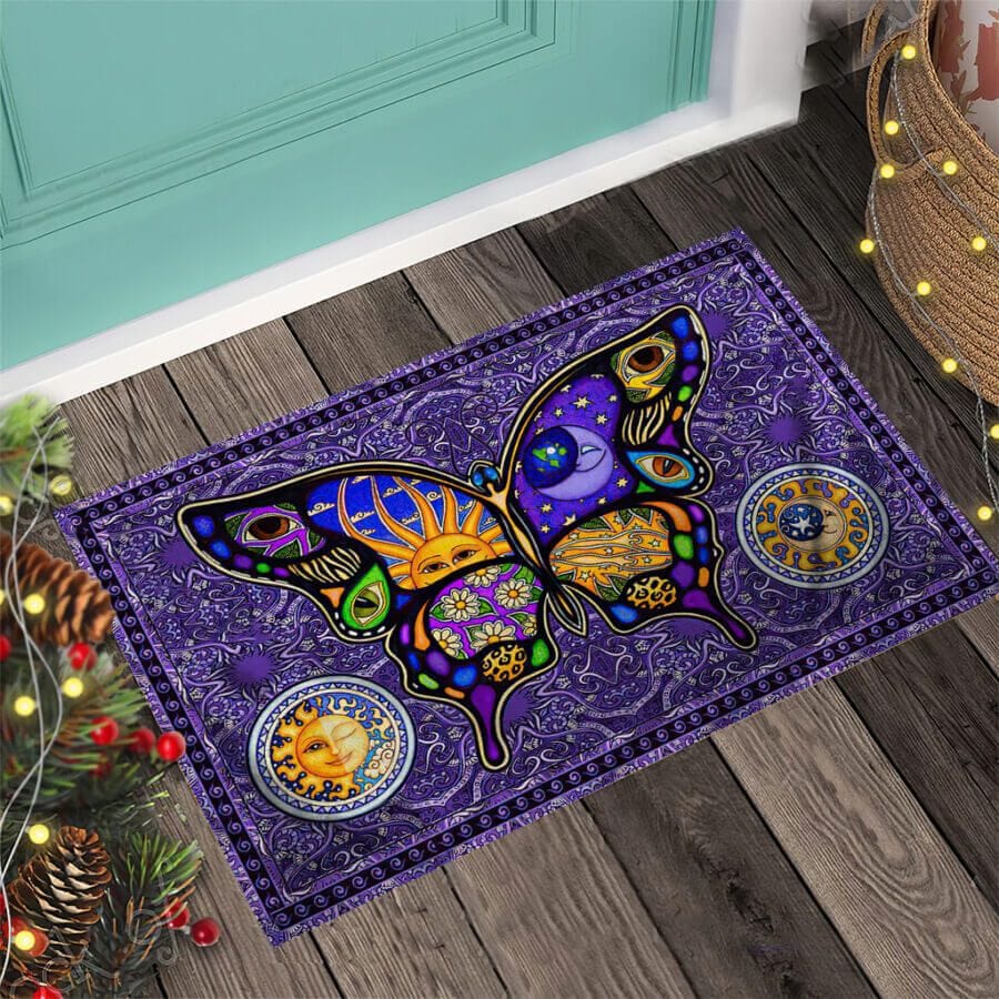 Butterfly Hippie Doormat