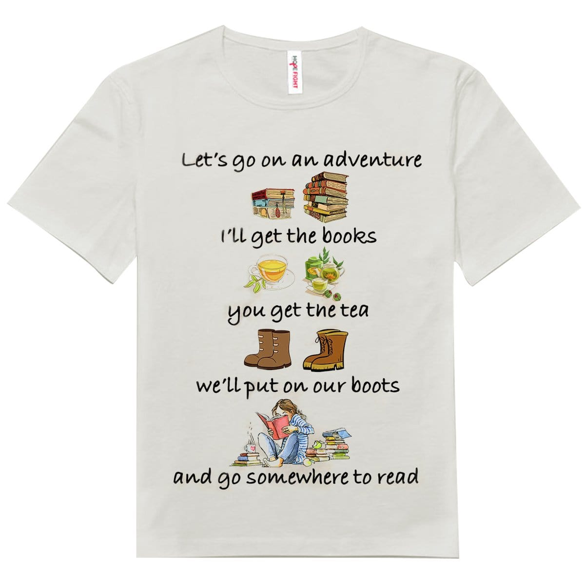 Vamos a una aventura. Cogeré los libros e iré a algún sitio a leer. Camisetas