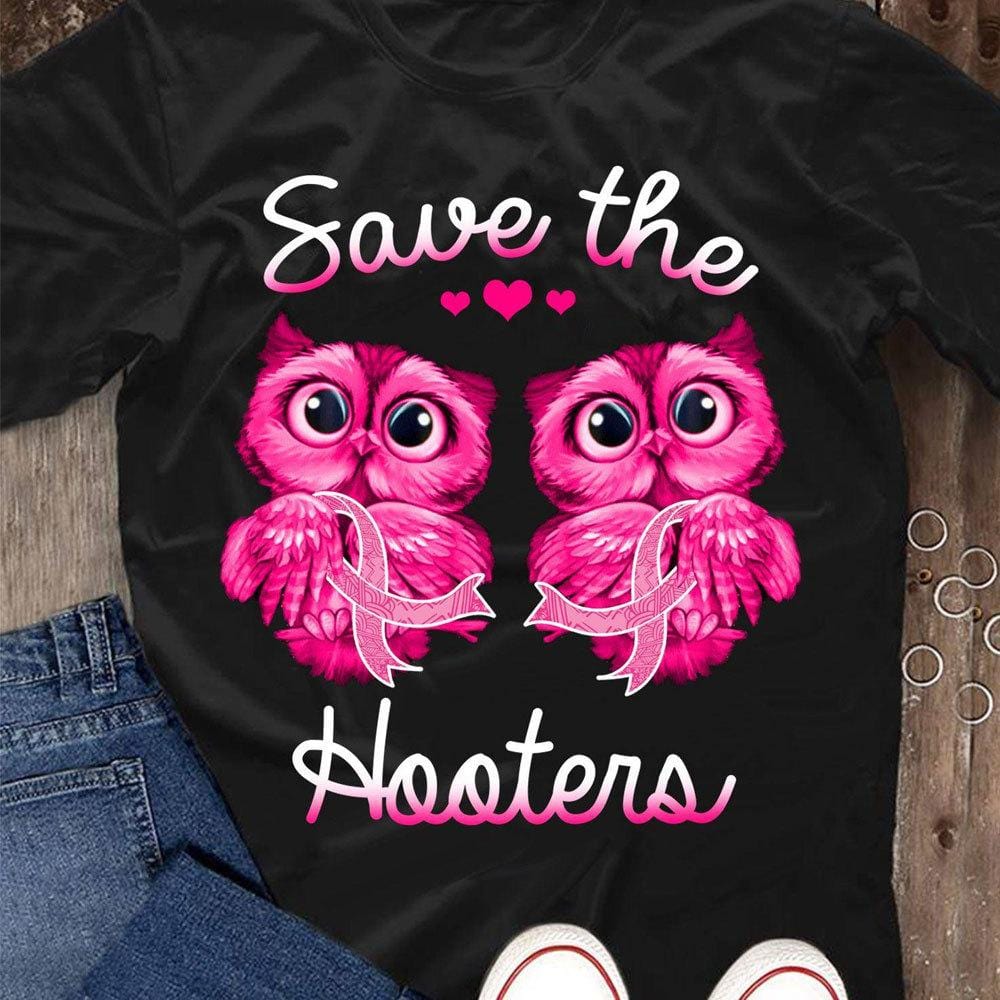 Camisetas contra el cáncer de mama Save The Hooters Pink Ribbon Owl Ropa para la concienciación sobre el cáncer de mama
