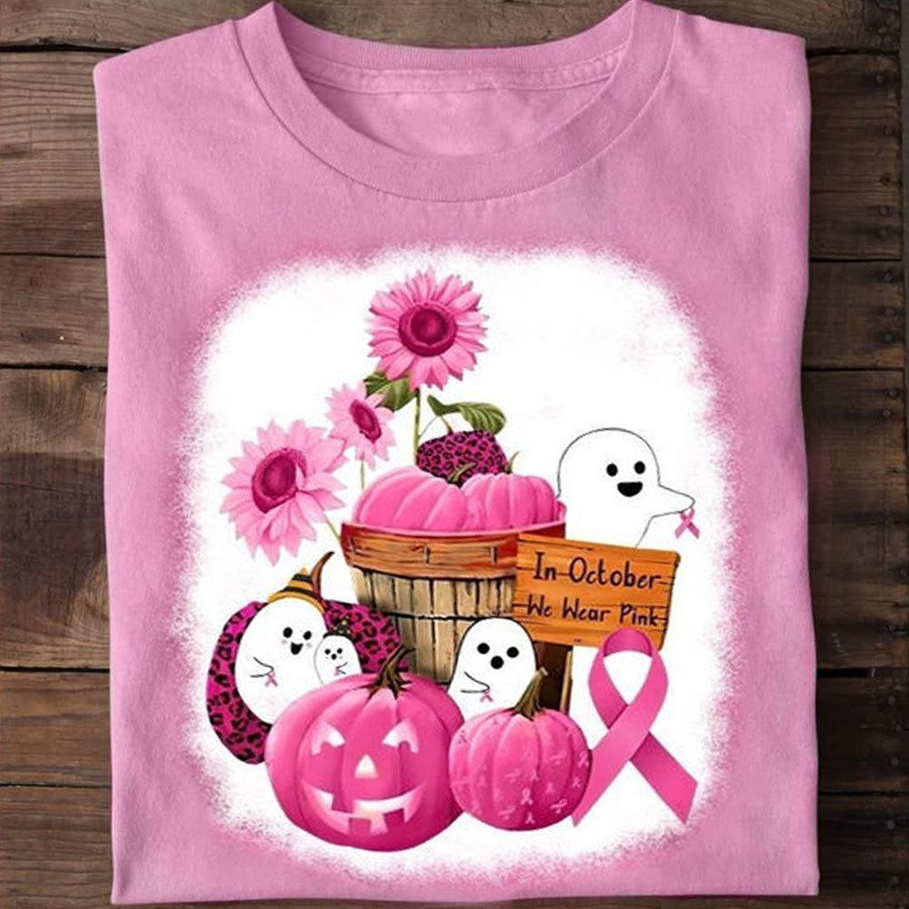 In October We Wear Pink, Halloween Breast Cancer Shirts