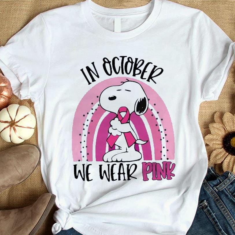 Camisetas contra el cáncer de mama En octubre usamos arcoíris rosa, camisetas del mes de concientización sobre el cáncer de mama