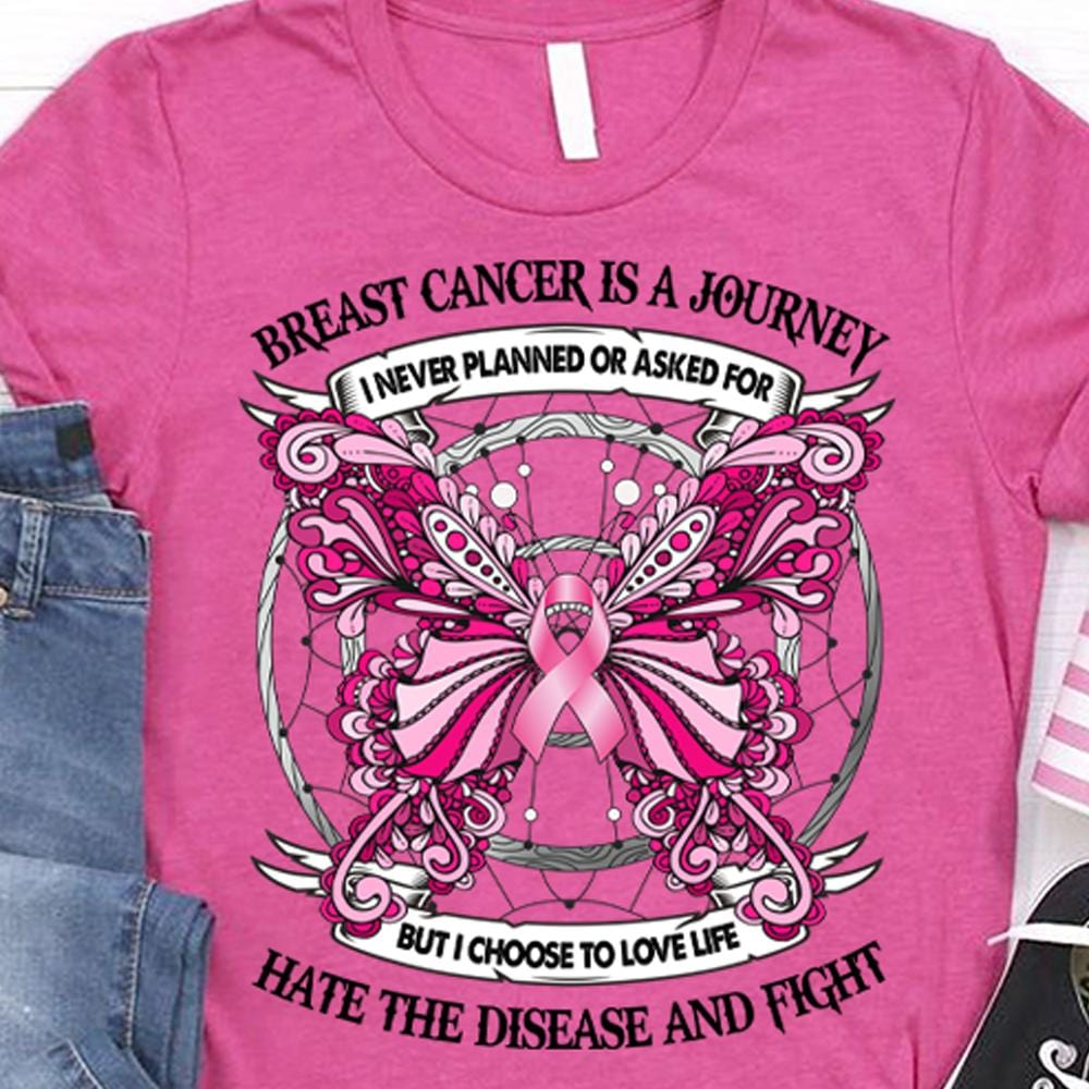 El cáncer de mama es un viaje que nunca planeé ni pedí Camiseta con mariposas