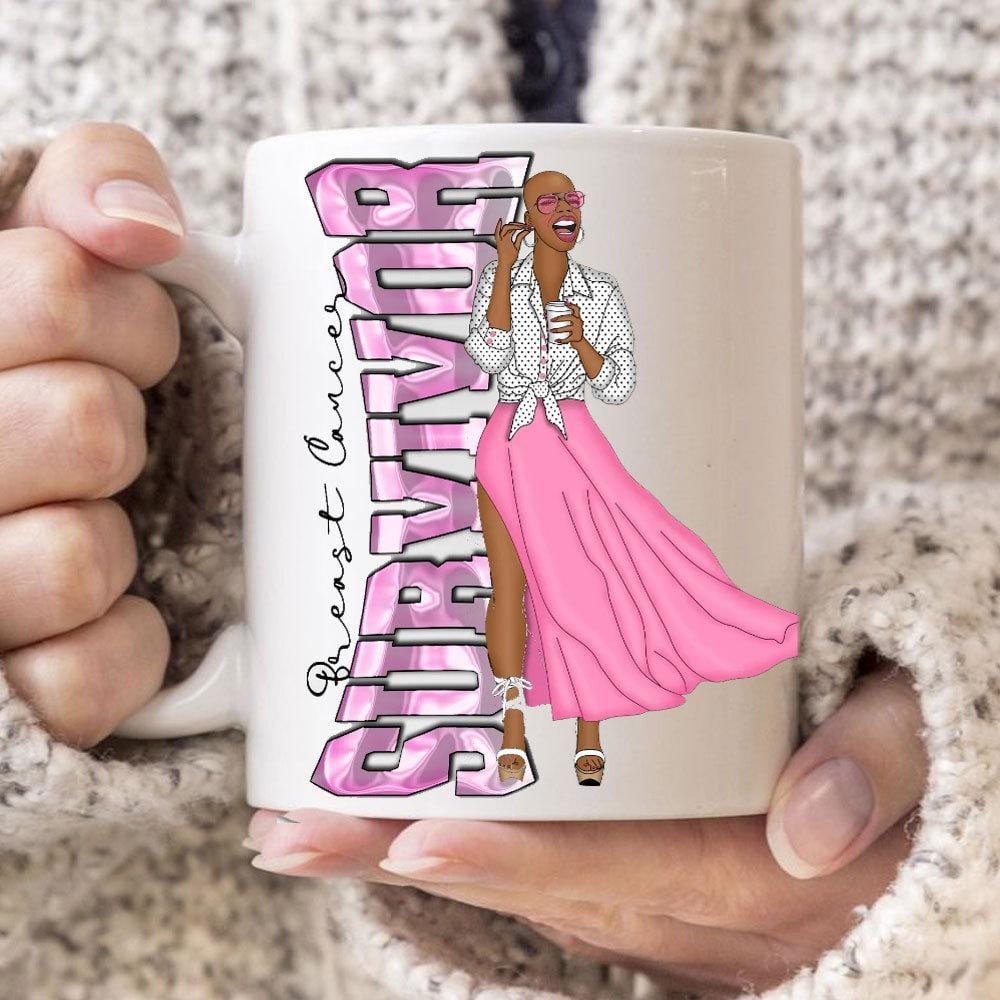 Taza de superviviente de cáncer de mama, tazas de café para concienciar sobre el cáncer de mama, taza de regalo para ella
