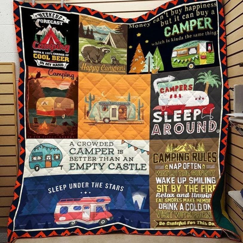 Una caravana llena es mejor que un castillo vacío, manta de camping de vellón y sherpa