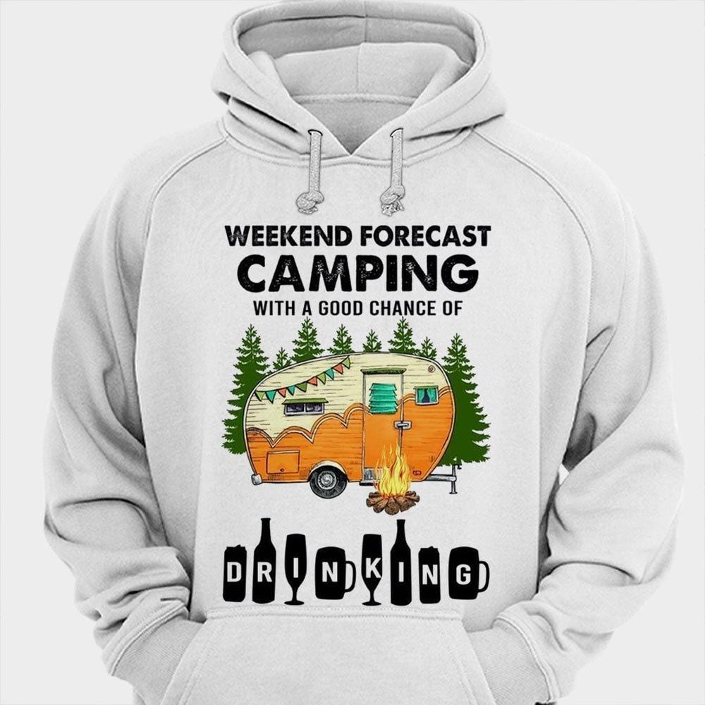 Pronóstico del fin de semana con buenas posibilidades de beber camisetas de camping