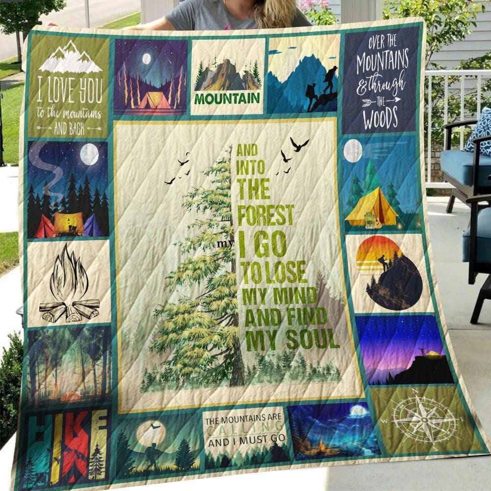 Entro en el bosque para perder la cabeza y encontrar mi alma, manta de camping de vellón y sherpa