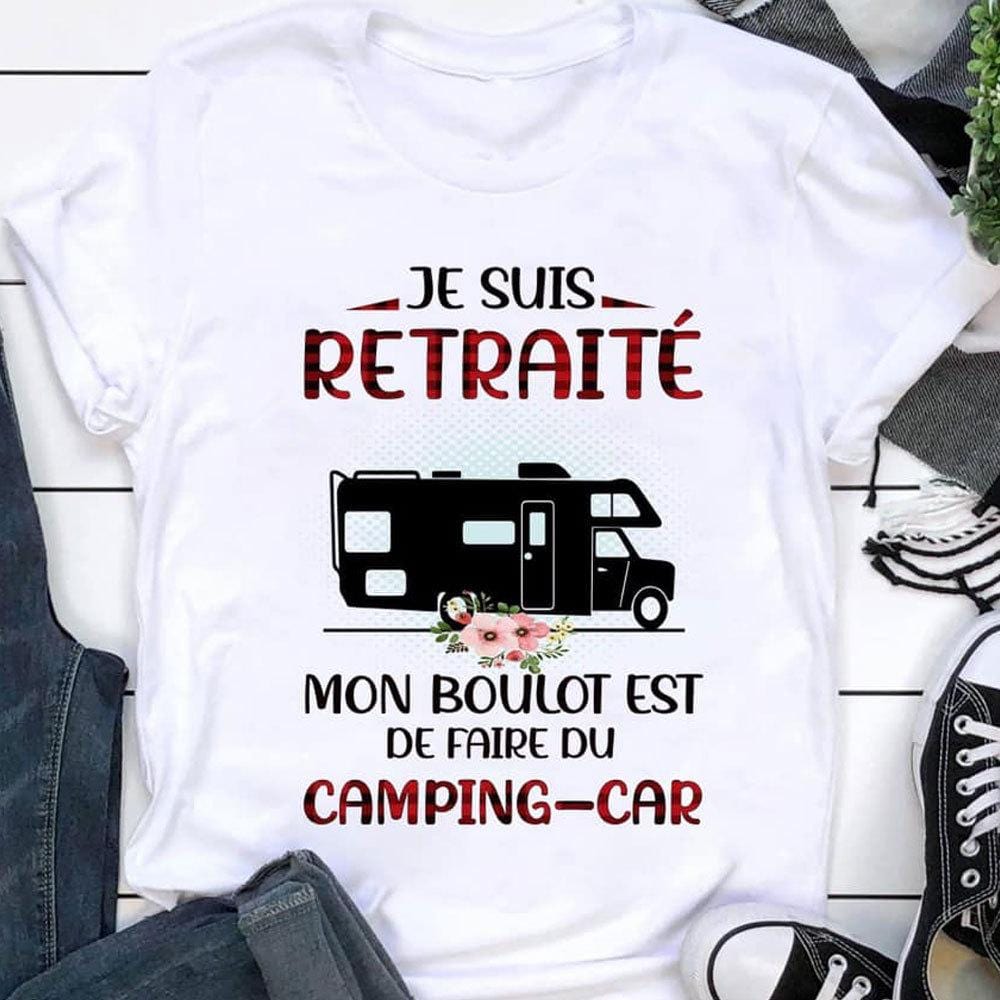 Funny Camping Tee Shirts, For Ladies France Retraite Camping Car