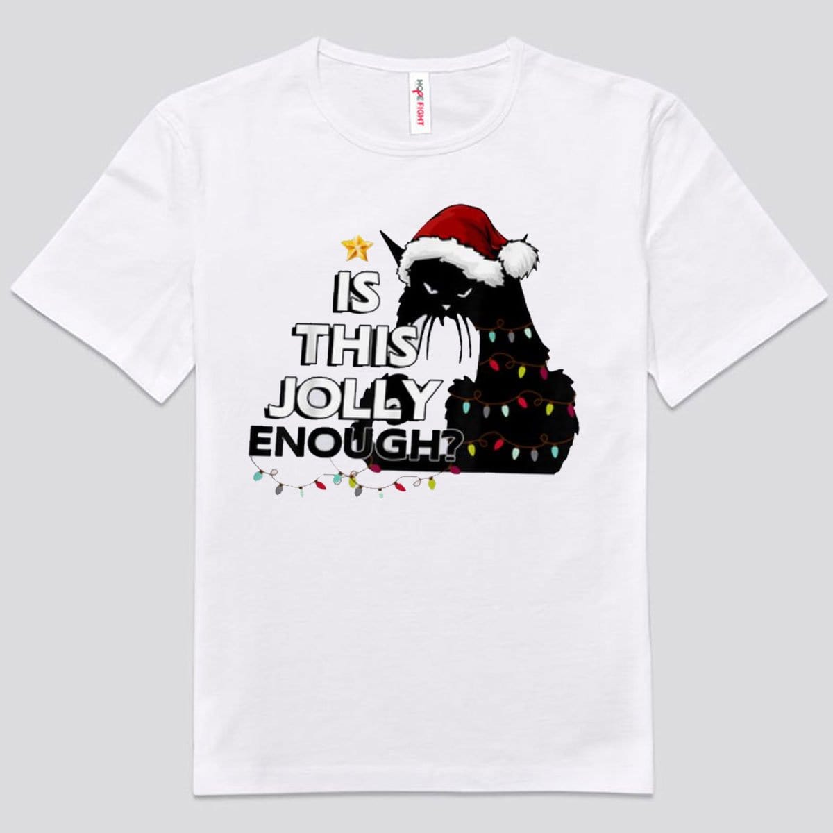 ¿Es esta la camiseta navideña del gato lo suficientemente alegre?