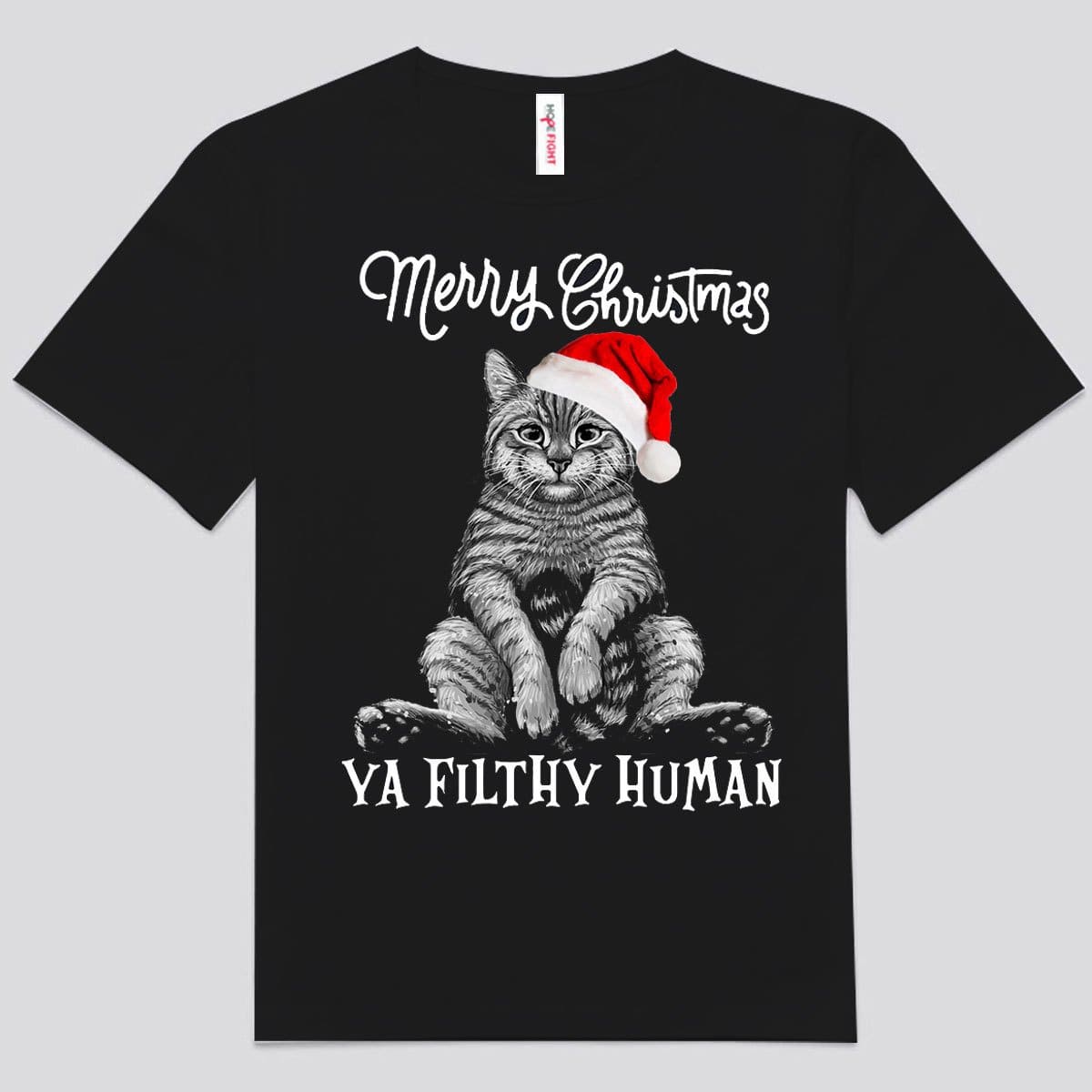 Feliz Navidad, ya, sucio gato humano, camisetas