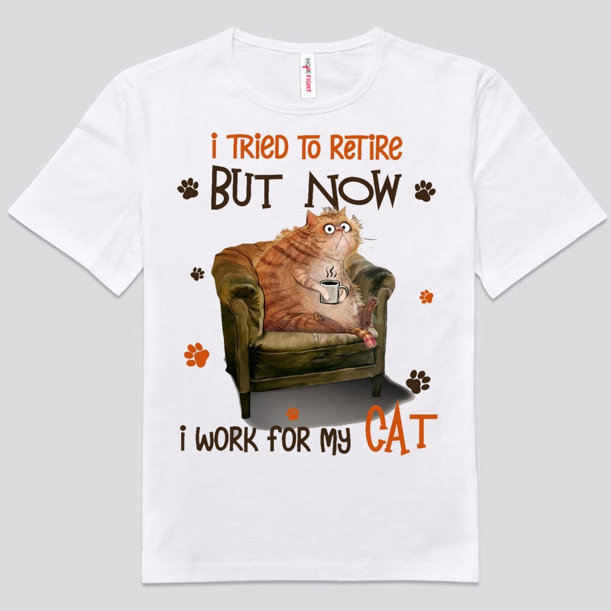 T intenté jubilarme pero ahora trabajo para mi gato camisetas