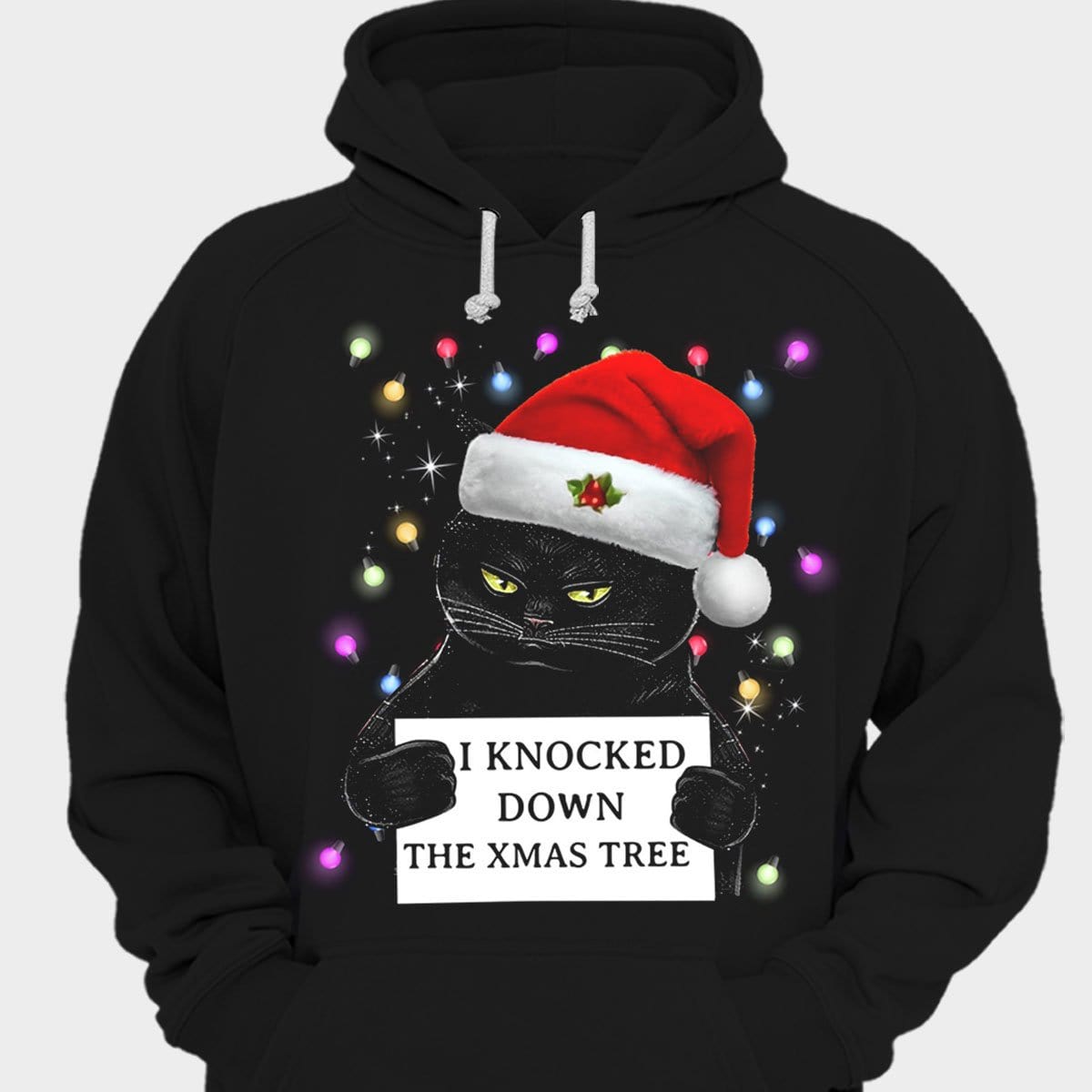 Camiseta navideña de gato, derribé el árbol de Navidad, camisetas divertidas  de gatos, camisetas de gato negro – Hope Fight, image size:1200x1200