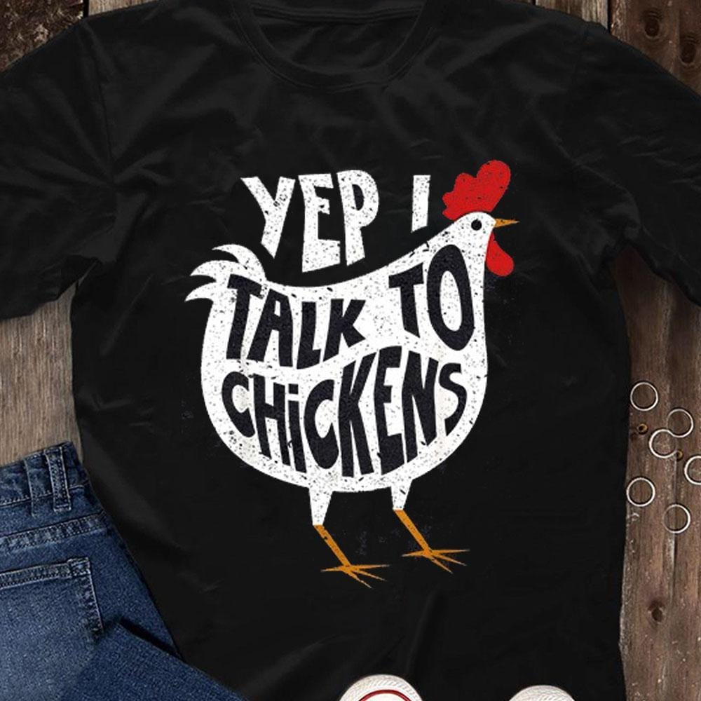 Sí, hablo con camisetas de pollo