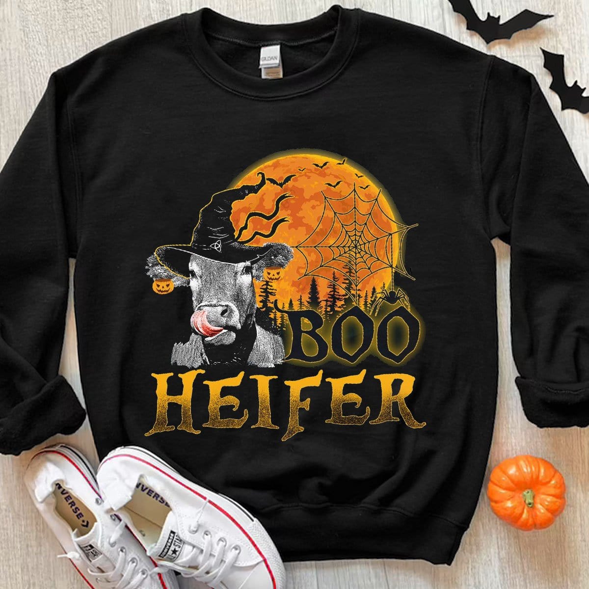 Sudadera con capucha y camiseta de vaca de Halloween Boo Heifer