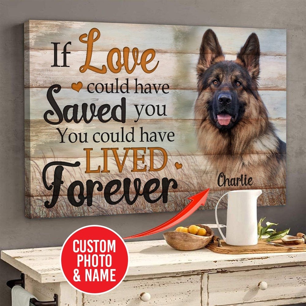 Póster conmemorativo personalizado para mascotas Si el amor pudiera haberte salvado, lienzo