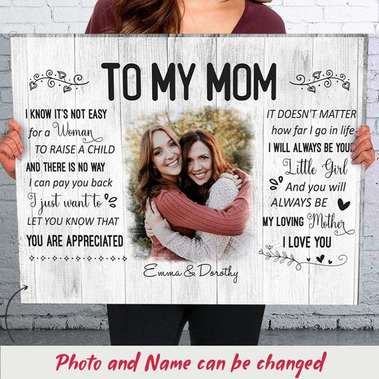 To My Mom Personalized Mother & Daughter/Son Poster, Canvas