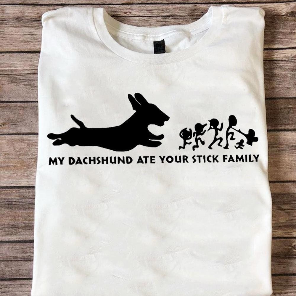 Mi perro salchicha se comió tu palo Camisetas familiares